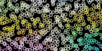 Dark multicolor vector background with spots.