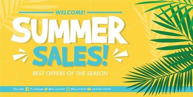 Flat summer sale banner template Vector