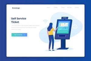 Self ticketing service illustration concept vector