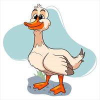 Animal character funny goose in cartoon style vector