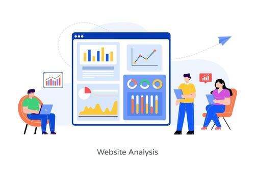 análisis de datos del sitio web vector