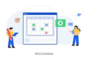 horario de trabajo y agenda vector