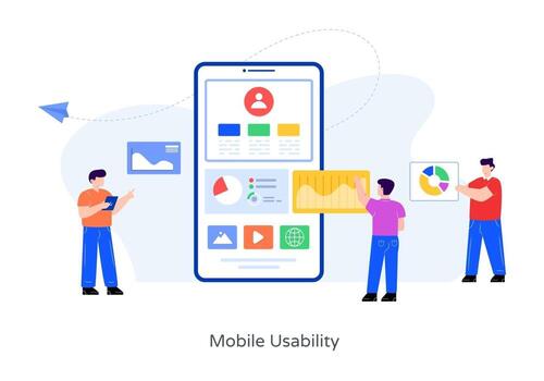 interfaz de usabilidad móvil vector