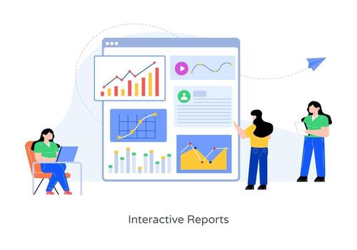 análisis de informes interactivos vector