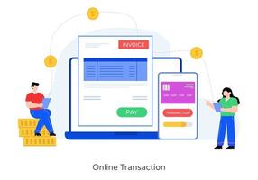 concepto de transacción en línea vector