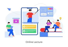 Online Mobile Lecture vector