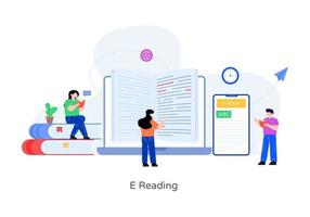 E Reading Book vector