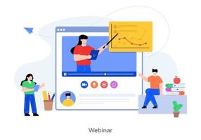 seminario web taller de aprendizaje en línea vector