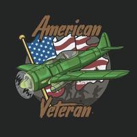 american veteran aircraft squad illustration vector