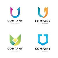 Letter u logo design isolated on white background vector