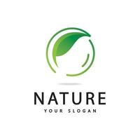 Green leaf logo  Nature icon design vector