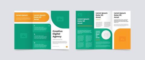 modern trifold business brochure design template vector