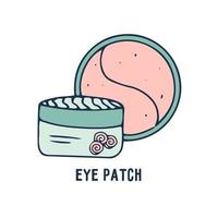 Cosmetic eye patch icon isolated on white background. Color vector illustration in hand draw style for design on the theme of skin care.