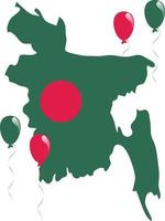 The national flag and Map of Bangladesh vector