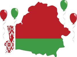 Belarus Map and Flag with Balloons on White Background vector