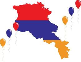 mapa y bandera de la nación de armenia vector