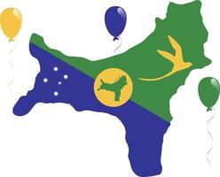 Beautiful Map and Flag of Christmas Island vector