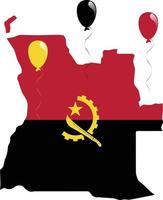 Vector Illustration of Map and Flag of Angola