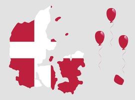 Map and Flag of Denmark vector