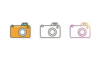 camera icon set different style vector
