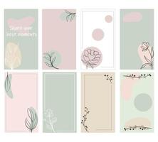 Set of backgrounds for stories and social media posts Vector