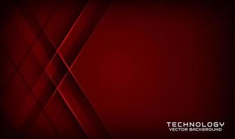 Abstract 3D red techno background overlap layers on dark space with geometric shapes decoration. Modern design template element style for flyer, card, cover, brochure, or landing page vector