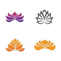 lotus flowers design logo Template vector