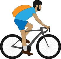 hombre montando una bicicleta personaje plano