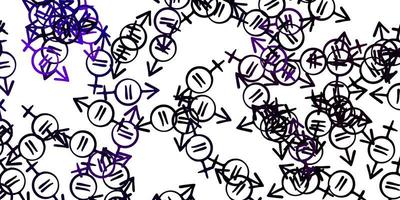 Light Purple vector pattern with feminism elements.