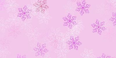 plantilla de doodle de vector rosa claro con flores.