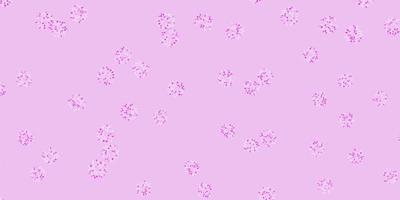 textura de doodle de vector púrpura claro, rosa con flores.