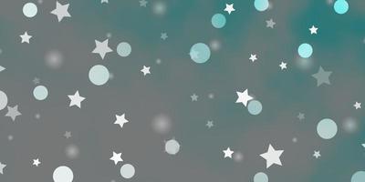 Light BLUE vector background with circles, stars. Colorful illustration with gradient dots, stars. Pattern for trendy fabric, wallpapers.