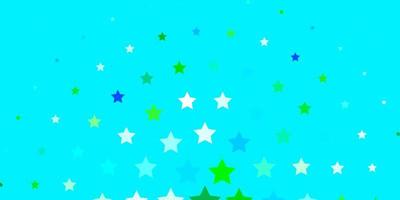 Light Blue, Green vector pattern with abstract stars. Colorful illustration with abstract gradient stars. Theme for cell phones.