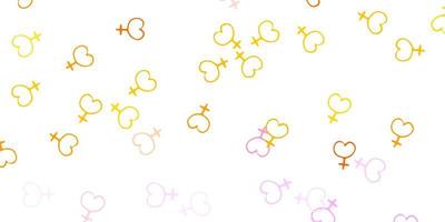 Light Pink, Yellow vector background with woman symbols.