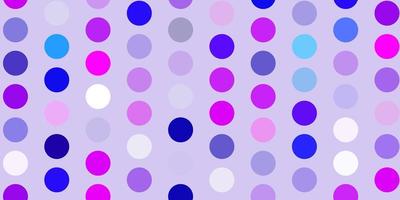 Light pink, blue vector background with bubbles.