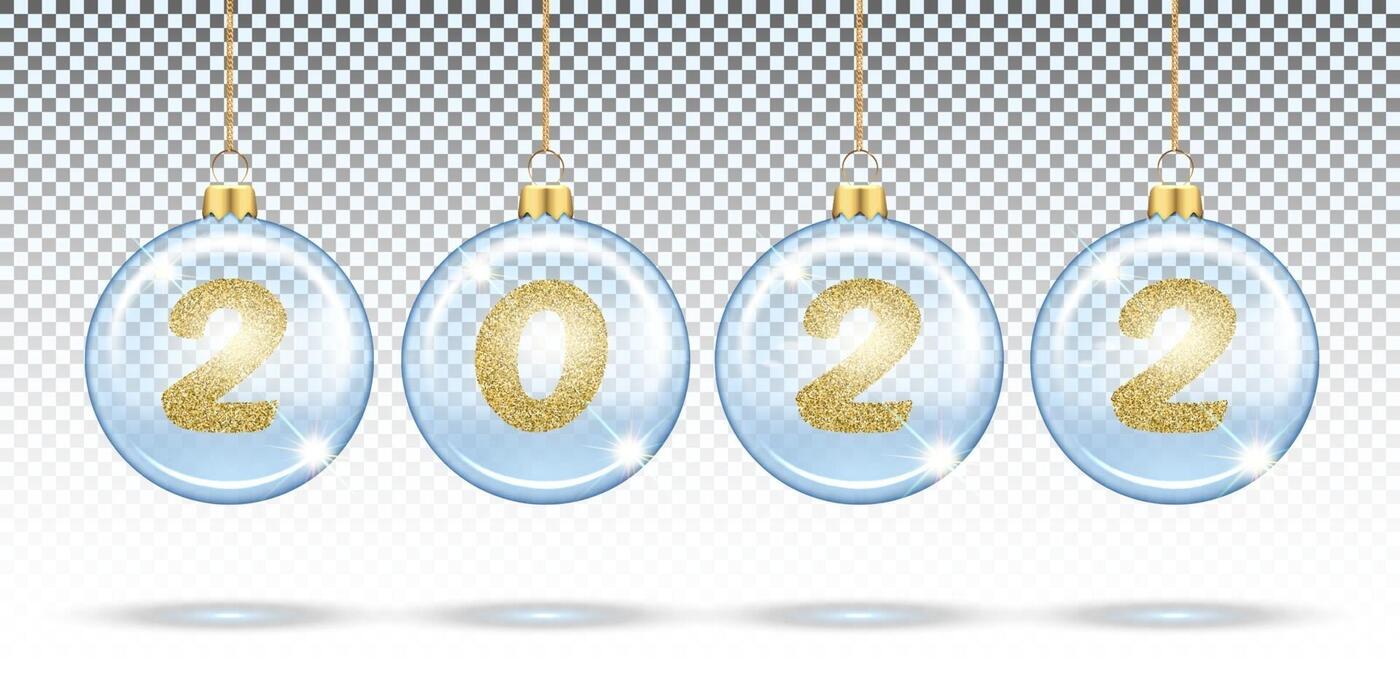Christmas 2022 Graphic Transparant Numbers 2022 From Gold Glitter In Christmas Transparent Balls 2800930  Vector Art At Vecteezy