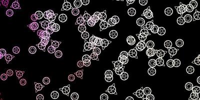 Dark Pink vector backdrop with mystery symbols.