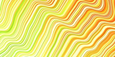 Light Red, Yellow vector pattern with curved lines.