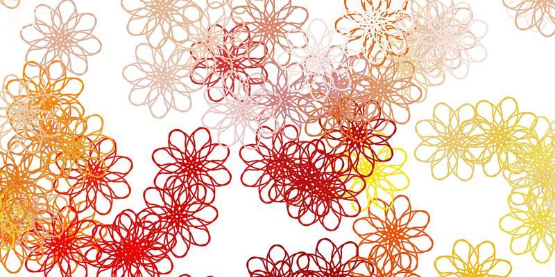 Light Brown vector doodle texture with flowers.