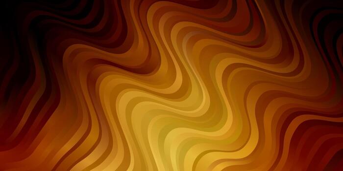 Dark Yellow vector pattern with curves. Abstract illustration with gradient bows. Design for your business promotion.