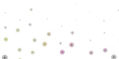 Light gray vector natural backdrop with flowers.