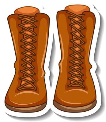 A sticker template with women's boots isolated