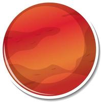 Sticker template with Mars planet isolated vector