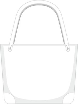 Front of basic white handbag isolated