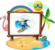 Picture of young man in the beach scene isolated vector