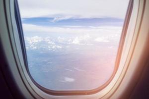 View of airplane window photo