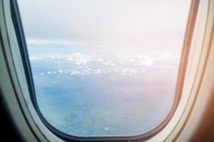 View of airplane window photo