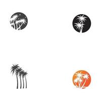 Set Palm tree summer logo template vector