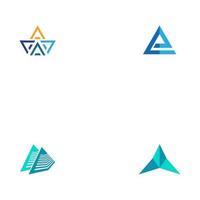 Set Triangle Logo Template vector icon illustration design
