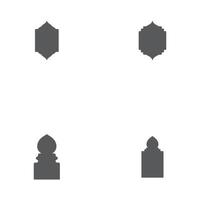 Set Mosque window vector icon design template